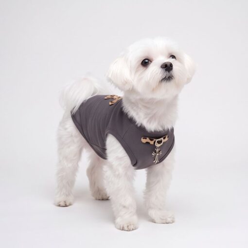 Paws Circle Leopard Cross Sleeveless Dog Tee product photo