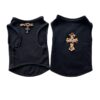Paws Circle Leopard Cross Sleeveless Dog Tee — Black product photo