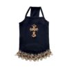 Paws Circle Leopard Cross Tutu Dog Dress — black product photo