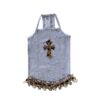 Paws Circle Leopard Cross Tutu Dog Dress — grey product photo
