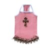 Paws Circle Leopard Cross Tutu Dog Dress — pink product photo
