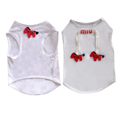 Paws Circle Little Pony Sleeveless Dog Tee — White product photo