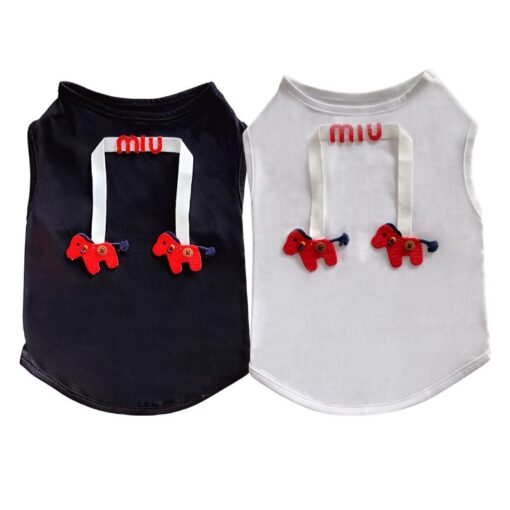 Paws Circle Little Pony Sleeveless Dog Tee flat lay showing all available colours and options