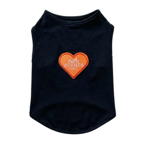 Paws Circle Paris Heart Sleeveless Dog Tee — Black product photo