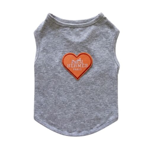 Paws Circle Paris Heart Sleeveless Dog Tee — Grey product photo