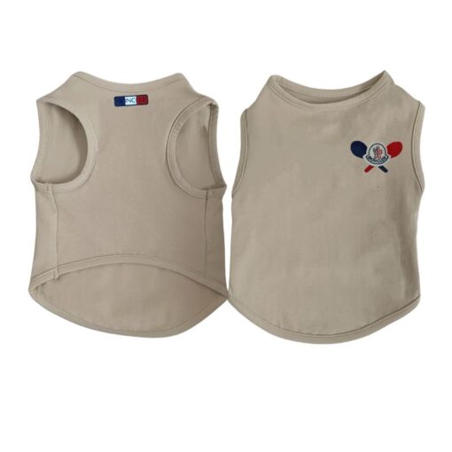 Paws Circle Racquet Club Sleeveless Dog Tee — Beige product photo