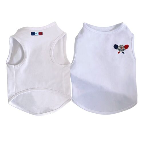 Paws Circle Racquet Club Sleeveless Dog Tee — White product photo