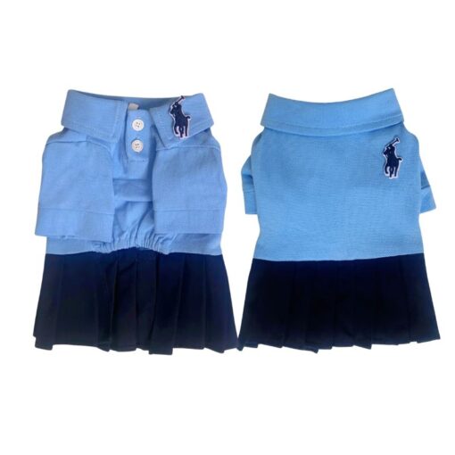Paws Circle Rider Club Dog Polo Dress & Tee — Blue Polo Dress product photo
