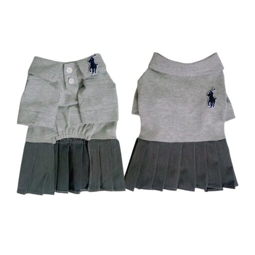 Paws Circle Rider Club Dog Polo Dress & Tee — Grey Polo Dress product photo