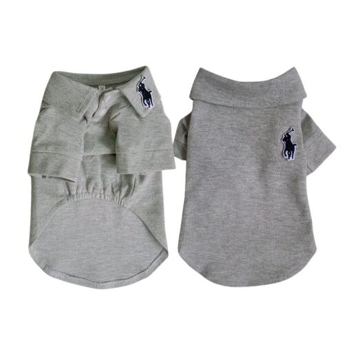 Paws Circle Rider Club Dog Polo Dress & Tee — Grey Polo Tee product photo