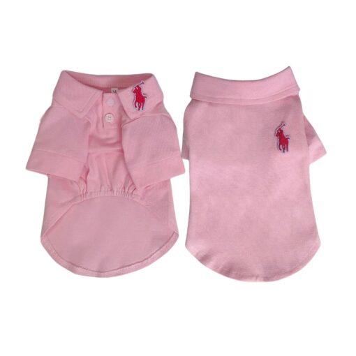 Paws Circle Rider Club Dog Polo Dress & Tee — Pink Polo Tee product photo