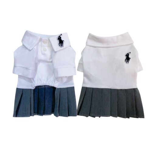 Paws Circle Rider Club Dog Polo Dress & Tee — White Polo Dress product photo