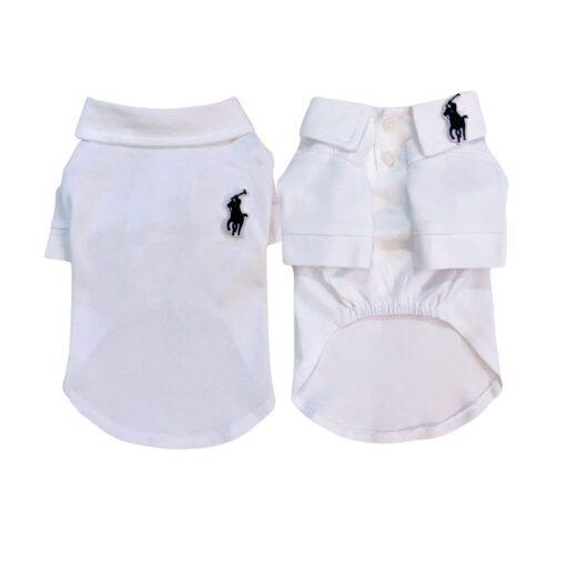 Paws Circle Rider Club Dog Polo Dress & Tee — White Polo Tee product photo