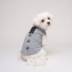 Paws Circle Studded Cross Sleeveless Dog Tee product photo