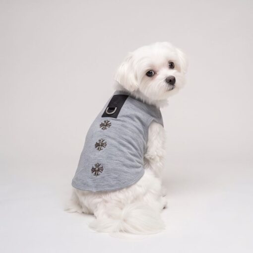 Paws Circle Studded Cross Sleeveless Dog Tee product photo