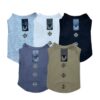 Paws Circle Studded Cross Sleeveless Dog Tee flat lay showing all available colours and options