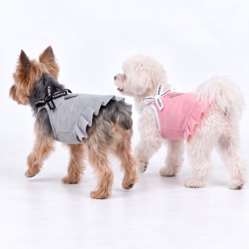 Paws Circle Triangle Ribbon Pleated Dog Dress product photo