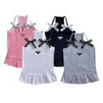 Triangle Ribbon Pleated Dog Dress