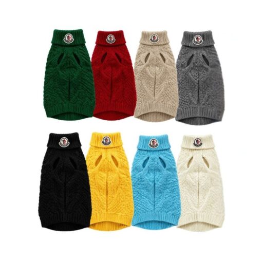 Back view of the Paws Circle Alpine Crest Cable-Knit Dog Sweater