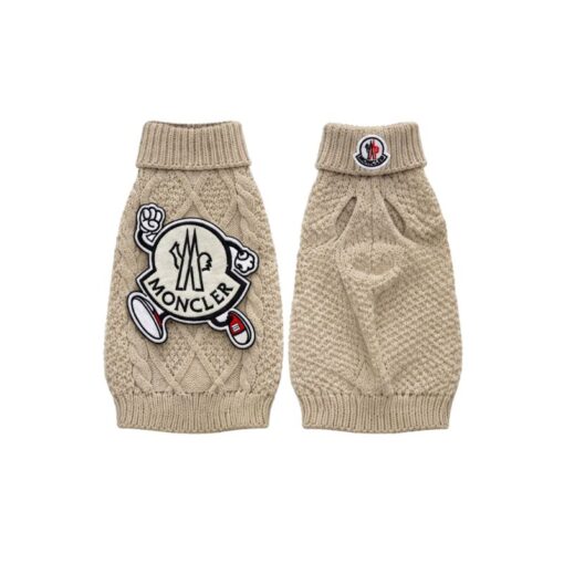 Paws Circle Alpine Crest Cable-Knit Dog Sweater in Beige