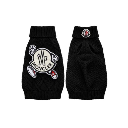 Paws Circle Alpine Crest Cable-Knit Dog Sweater in Black