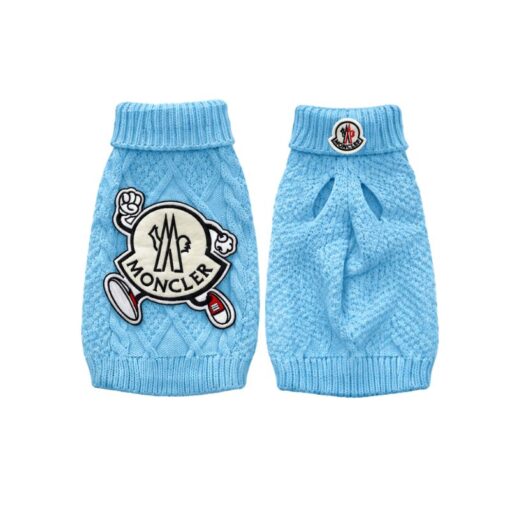 Paws Circle Alpine Crest Cable-Knit Dog Sweater in Blue