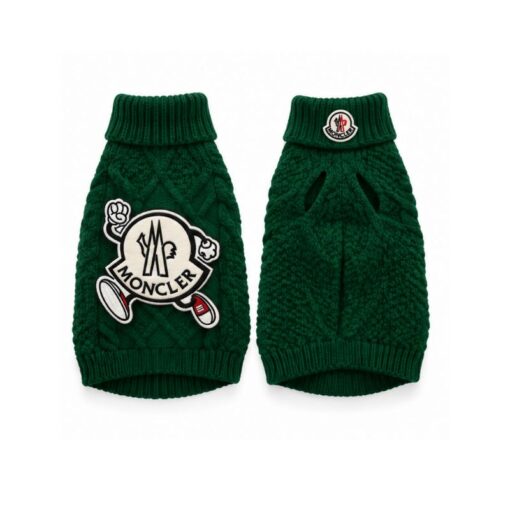 Paws Circle Alpine Crest Cable-Knit Dog Sweater in Green