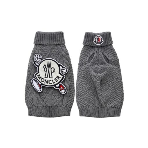 Paws Circle Alpine Crest Cable-Knit Dog Sweater in Grey