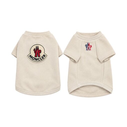 Paws Circle Alpine Crest Logo Dog Sweatshirt in Beige
