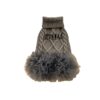 Paws Circle Boutique Cable-Knit Tutu Dog Dress in Grey