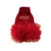 Paws Circle Boutique Cable-Knit Tutu Dog Dress in Red
