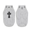 Paws Circle Gothic Cross Half-Zip Knit Dog Sweater flat lay showing available options