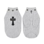 Gothic Cross Half-Zip Knit Dog Sweater