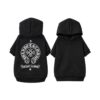 Paws Circle Gothic Heart Cross Dog Hoodie in Black