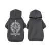 Paws Circle Gothic Heart Cross Dog Hoodie in Grey