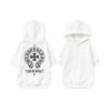 Paws Circle Gothic Heart Cross Dog Hoodie in White