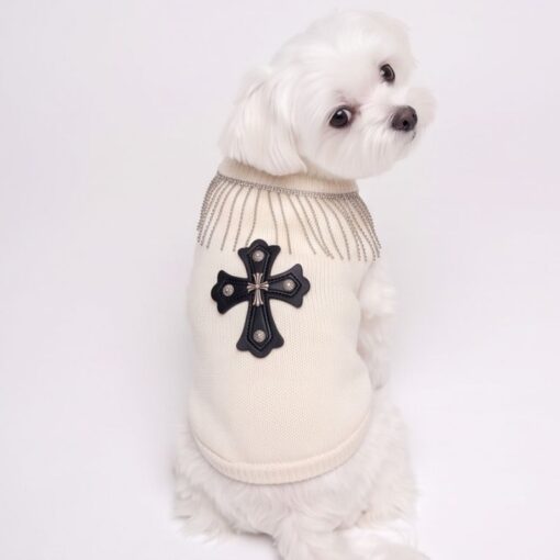 Paws Circle Fringed Cross Dog Sweatshirt product detail