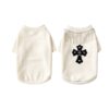 Paws Circle Fringed Cross Dog Sweatshirt in Beige
