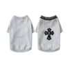 Paws Circle Fringed Cross Dog Sweatshirt in Grey
