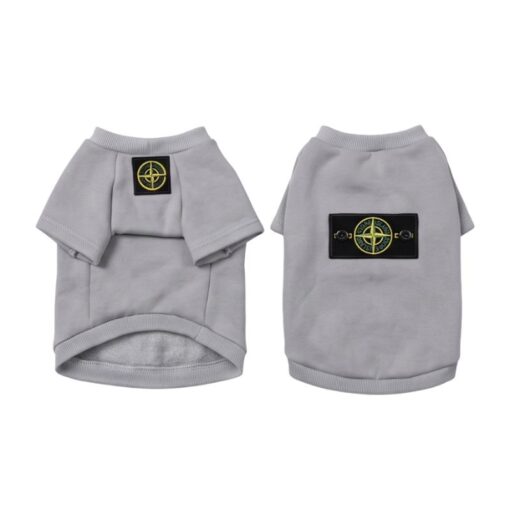 Paws Circle Compass Badge Dog Sweatshirt in Grey