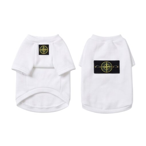 Paws Circle Compass Badge Dog Sweatshirt in White